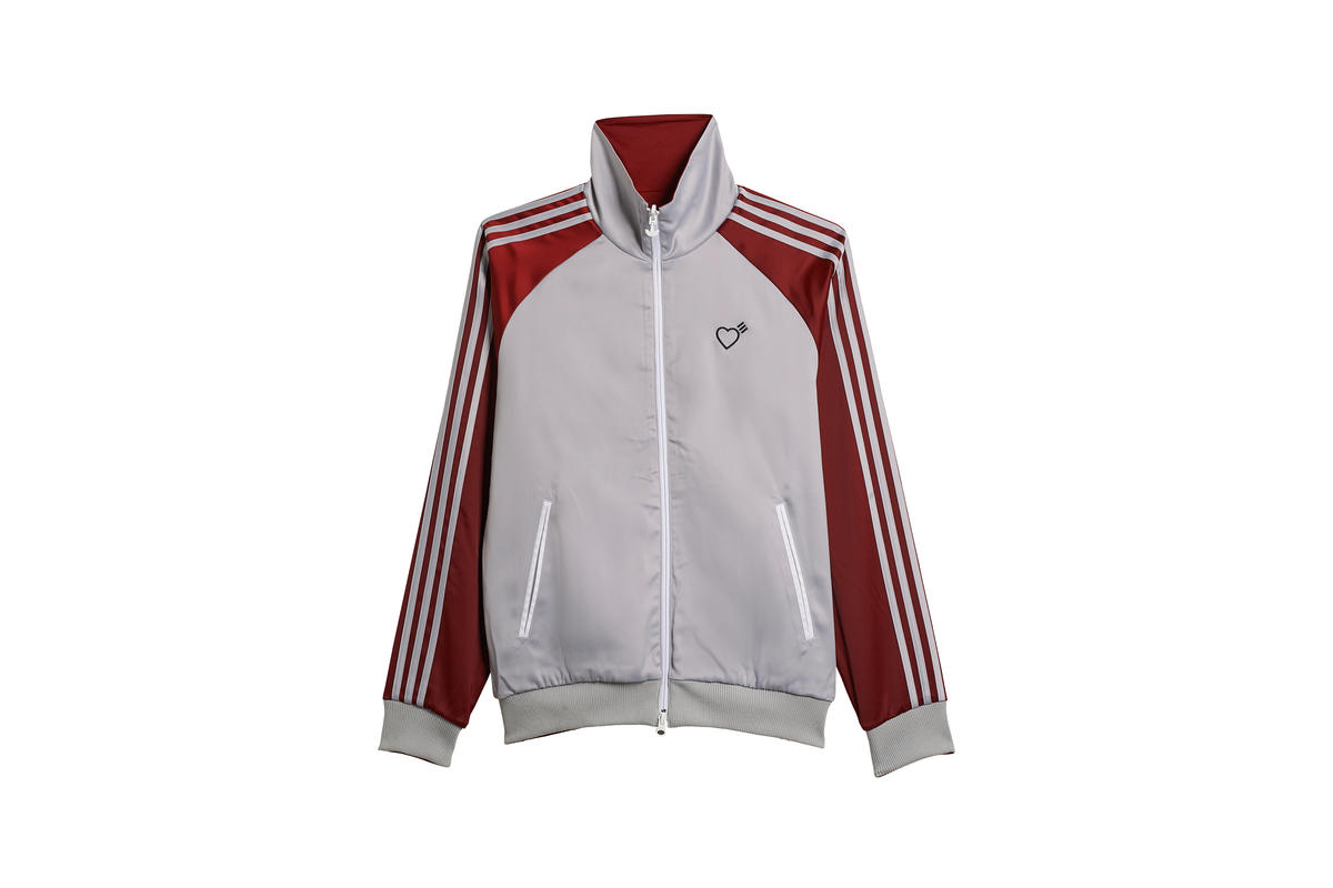 Burgundy and white adidas sales jacket